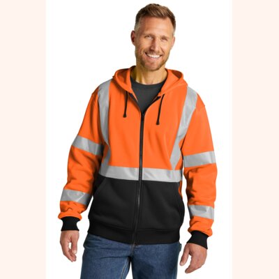 A107 Class 3 Heavy Duty Fleece Full Zip Hoodie Thumbnail