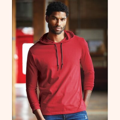 Unisex Softstyle® Lightweight Hooded Long Sleeve T-Shirt Thumbnail
