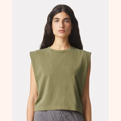 Women's Heavyweight Cotton Garment-Dyed Muscle Tee Thumbnail
