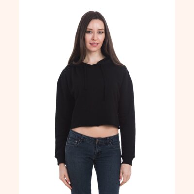 Women's Cropped Fleece Hooded Sweatshirt Thumbnail