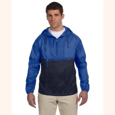 Unisex Packable Hooded Nylon Jacket Thumbnail