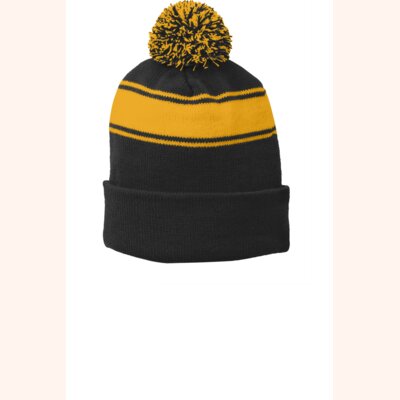 Stripe Pom Pom Beanie Thumbnail