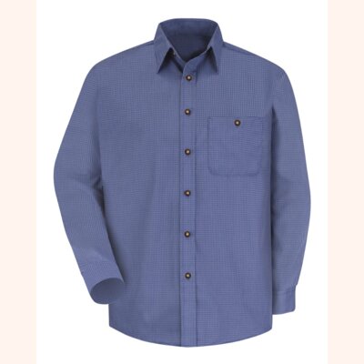 Men's Mini-Plaid Uniform Long Sleeve Shirt Thumbnail