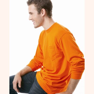 Unisex USA-Made 50/50 Long Sleeve Pocket T-Shirt Thumbnail