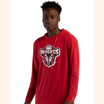 Men's Tri-Blend Surplice Hooded Long Sleeve T-Shirt Thumbnail