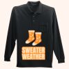 Long Sleeve Silk Touch Polo with Pocket Thumbnail